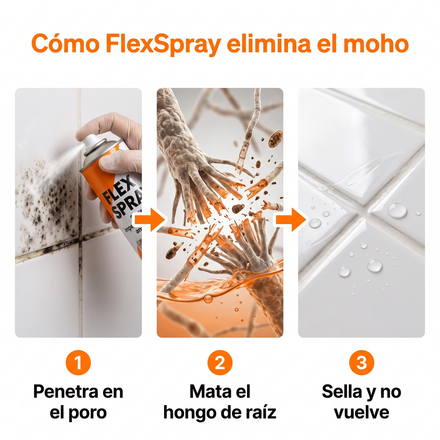 Elimina el moho de Raiz y Evita que vuelva - FlexSpray™ Spray Anti Moho